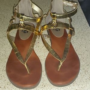 Gold Ankle Gladiator Sandals